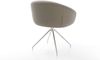 Drehstuhl Vinka-Flex mit Armlehnen Echt-Leder Schlamm Kreuzgestell konisch Edelstahl 180° drehbar Taschenfederkern Bild 5