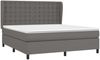 vidaXL Boxspringbett mit Matratze Grau 180x200 cm Kunstleder 3129049 Bild 3