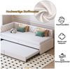 Simurq Daybett Schlafsofa 90/180x200 cm, Ausziehbett, Mit Unterbett, Tagesbett, Mit Lattenrost, Samt, Gästebett, Platzsparend Bild 2