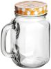 gouveo Gläser-Set Trinkgläser 450 ml mit Schraubdeckel - Trinkglas mit Henkel, 12-tlg, 12er Set, orange/silber Bild 2