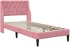 vidaXL Bettgestell mit Matratze mit Matratze Rosa 100 x 200 cm Samt 3414780 Bild 4