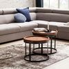 Wohnling Satztisch, Beistelltische 2er Set, Sheesham Massivholz/Metallgestell, Landhausstil Bild 3