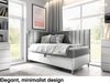 MEBLINI Kinderbett mit Bettkasten MAYA 3 100x200 Links – H3/Grau Samt Gepolstert Einzelbett mit Matratze - Polsterbett mit Stauraum - Bett mit Kopfteil – Stauraumbett Bild 2