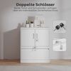 Aktenschrank aus Stahl mit 2 Türen, abschließbar, mit Schublade & verstellbarem Regal, 80×40×95, Weiß Bild 3