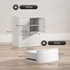 Aktenschrank aus Stahl mit 2 Türen, abschließbar, mit Schublade & verstellbarem Regal, 80×40×95, Weiß Bild 5