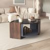 Couchtisch 96,5x63x40 cm in Schwarz/Walnuss mit strukturiertem Marmor-Design Bild 5