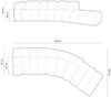 Micadoni 'Lupine' Modulares 5-Sitzer-Sofa, Samtstoff, Rechts, 70 x 166 x 335 cm, Beige Bild 5