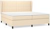 vidaXL Polsterbett mit Matratze Creme 200x200 cm Stoff, Härtegrad: H2 [3128154] Bild 2