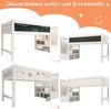 Merax Kinderbett Hochbett mit Whiteboard&Tafel,Speicherung und Rausfallschutz 90 x 200 cm, Weiss Hochbett für Kinder– Lattenrost- Weiß(Ohne Matratze) Bild 2