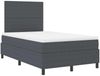 vidaXL Boxspringbett Dunkelgrau und Weiß 120 x 200 cm Cordstoff 3337552 Bild 2