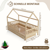 Crazy Pine 'Crazy Blanco' Hausbett mit Rausfallschutz, Skandinavisches Design, Naturholz, Natur, 90x190 cm, mit Schubladen Bild 2