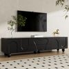 Merax 180 cm schwarzer TV-Schrank mit Holzbeinen – Ein minimalistischer und eleganter TV-Schrank mit viel Stauraum Bild 3