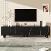 Merax 180 cm schwarzer TV-Schrank mit Holzbeinen – Ein minimalistischer und eleganter TV-Schrank mit viel Stauraum Bild 5