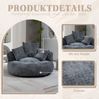 Lazy Sofa Lounger mit 3 Kissen, 108x108x52 cm, Grau Chenille, hohe Rückenlehne, Indoor/Outdoor Bild 5