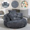 Lazy Sofa Lounger mit 3 Kissen, 108x108x52 cm, Grau Chenille, hohe Rückenlehne, Indoor/Outdoor Bild 4