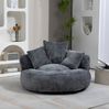 Lazy Sofa Lounger mit 3 Kissen, 108x108x52 cm, Grau Chenille, hohe Rückenlehne, Indoor/Outdoor Bild 2