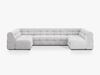 Micadoni Panorama-Sofa Kendal 7-Sitzer Samt Magic Velvet Hellgrau Bild 2