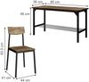 Sitzbank und Stuhl Fyrk Schwarz/Eiche rustikal 85 x 46 cm 3 Teile Vicco Bild 3