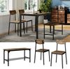 Sitzbank und Stuhl Fyrk Schwarz/Eiche rustikal 85 x 46 cm 3 Teile Vicco Bild 2
