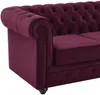Vente-unique - CHESTERFIELD Sofa SamtStoff Rot - B 88 cm x H 72 cm x L 165 cm Bild 3