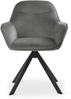 GOEURVANT 1370 Esszimmerstühle 4er-Set, 360° Drehbar, Samt - Dunkelgrau Bild 2