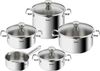 Tefal Duetto Topfset Induktion 9-teilig, robuster und hochwertiger Edelstahl, Induktions Töpfe Set mit Siebdeckel, backofengeeignet bis zu 260°C (ohne Deckel), für alle Herdarten geeignet, A705S9 Bild 2