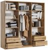 Masseno Schwebetürenschrank TAVI 180 cm Kleiderschrank mit Spiegel 3 Türen Eiche Wotan Bild 3