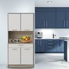 habeig Küchenbuffet Küchenregal Küchenschrank Eiche Küchenmöbel Singleküche 176x84cm besonders schwere und robuste Ausführung Bild 4