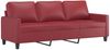 vidaXL 3-tlg. Sofagarnitur mit Kissen Weinrot Kunstleder 3201426 Bild 4