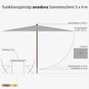 anndora-sonnenschirm Sonnenschirm 3x4 Meter Marktschirm rechteckig, LxB: 400,00x300,00 cm, wasserabweisende Oberflächenbeschichtung Bild 3