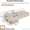4-Sitzer Wohnlandschaft H 79 x T 366 x B 165 cm aus granulierter Fleece mit Ottoman, modular, frameless, Beige-Weiß Bild 5