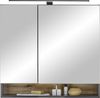 Badezimmerspiegelschrank >Denver< LED, Steckdose, schwarz matt / evoke eiche Dekor - 80x75x22cm (BxHxT) Bild 3