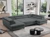 Mks Möbel 'Pedro U-Form' Ecksofa mit Schlaffunktion und verstellbaren Kopfstützen, Dunkelgrau, Mikrofaser Bild 4