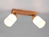 LED Deckenstrahler 2 flammig Korpus Holz & Glasschirme Weiß, Breite 30cm Bild 3