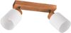 LED Deckenstrahler 2 flammig Korpus Holz & Glasschirme Weiß, Breite 30cm Bild 2