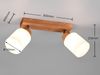 LED Deckenstrahler 2 flammig Korpus Holz & Glasschirme Weiß, Breite 30cm Bild 4