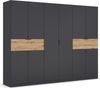rauch Kleiderschrank, Drehtürenschrank TICAO, 10-türig, 2 Schubkästen, inkl. Türdämpferset, Grau metallic, 271 x 210 x 54 cm Bild 3