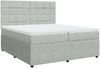 vidaXL Boxspringbett mit Matratze Hellgrau 200x200 cm Samt 3294730 Bild 3