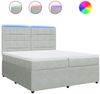vidaXL Boxspringbett mit Matratze Hellgrau 200x200 cm Samt 3294730 Bild 2
