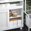 SoBuy BZR119-W Toilettenschrank mit Toilettenpapierhalter, MDF, Lackiert, Weiß, 65 x 70 x 31 cm Bild 4