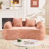 Gebogenes 2-Sitzer Sofa, ergonomisch gepolstert mit Federkern, fertig montiert & pflegeleicht,Rosa Bild 3