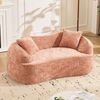 Gebogenes 2-Sitzer Sofa, ergonomisch gepolstert mit Federkern, fertig montiert & pflegeleicht,Rosa Bild 5
