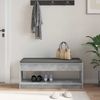 vidaXL Flurbank mit Kissen mit Regal Betongrau 103 x 38 x 45 cm 891587 Bild 4