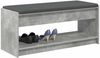 vidaXL Flurbank mit Kissen mit Regal Betongrau 103 x 38 x 45 cm 891587 Bild 3