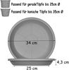 BigDean 9x Blumentopf Untersetzer Ø 34 cm Farbe Anthrazit Kunststoff Blumenuntersetzer Blumentopfuntersetzer passend zu Ø 35 cm Blumentöpfen Bild 5