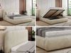 Bett mit Stauraum Polsterbett BENEA CLASSIC, Doppelbett mit Lattenrost Gepolstertes Kopfteil Gasdruckfeder Schlafzimmerbett - 200 x 200 cm - Beige Velvet Bild 2