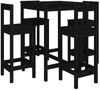 vidaXL 5-tlg. Gartenbar-Set Schwarz Massivholz Kiefer 3154744 Bild 2