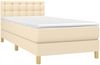 vidaXL Boxspringbett mit Matratze Creme 90x200 cm Stoff, Härtegrad: H2 [3140910] Bild 3
