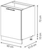 Küchenunterschrank Fame-Line Anthrazit Hochglanz/Anthrazit 60 cm 1 Tür ohne Arbeitsplatte Vicco Bild 2