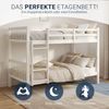 Homestyle4u Etagenbett mit Rausfallschutz, Holz weiß, 90x200 Bild 4